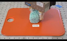 robotic fingers shaping foam simulating sushi rice