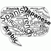 many language names in a text bubble